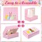 36 Pcs Easter Cookie Boxes Treat Boxes with Shape Window Bunny Egg Flower Cupcake Boxes Cardboard Buffalo Plaids Goody Candy Container Packaging for Happy Easter Party Supplies Favors